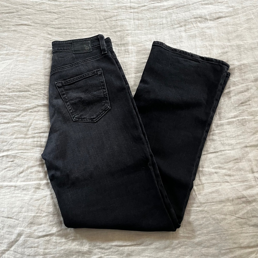 AG Adriano Goldschmied Kora High-Rise Wide Leg Jeans Womens 25 Black MSRP$258